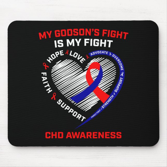 Mousepad My Godsons Fight Is My Fight Chd Heart Disease Awa (Frente)