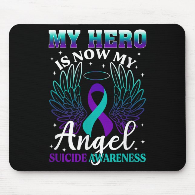 Mousepad My Hero Is Now My Angel Suicide Purple Turquoise S (Frente)