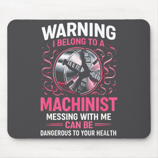 Mousepad My Knight In Machinist Wife Girlfriend Funny Anniv (Frente)