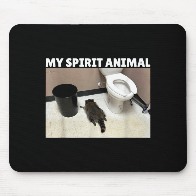 Mousepad My Srit Animal Drunk Raccoon Funny Lazy Mood  (Frente)