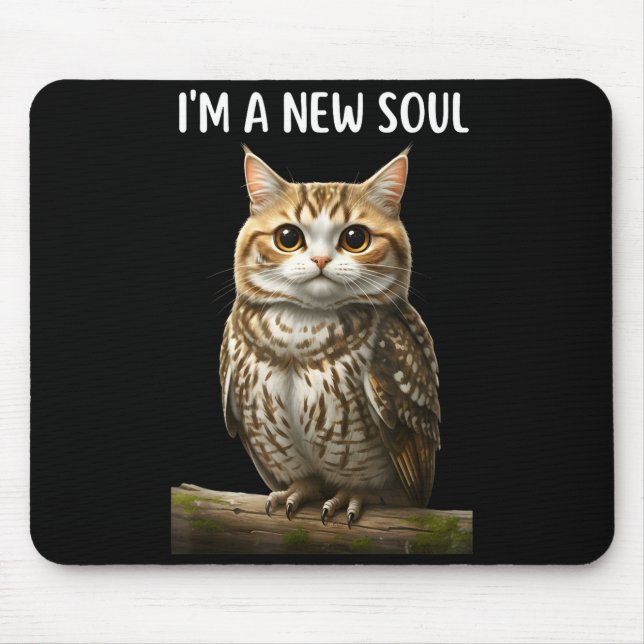 Mousepad My Srit Animal Funny Meowl, Cursed Cat Owl Brainro (Frente)