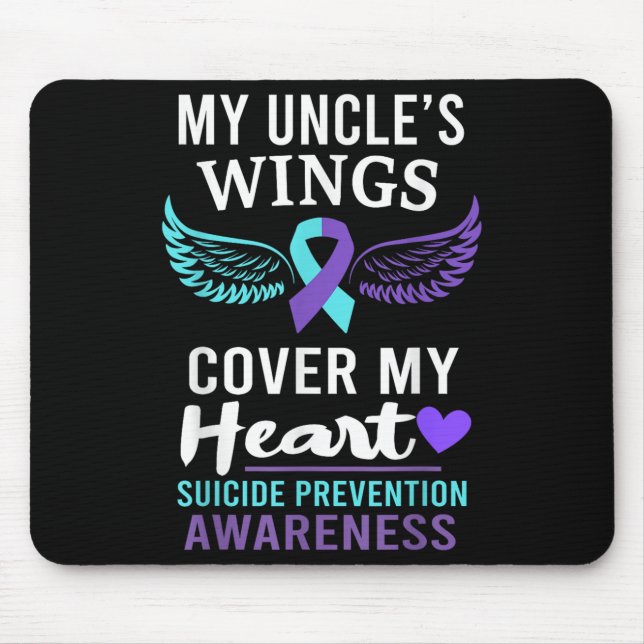 Mousepad My Uncle's Wings Cover Heart Suicide Awareness Rib (Frente)