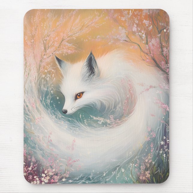 Mousepad Mystic Bloom Primavera Fox Watercolor (Frente)