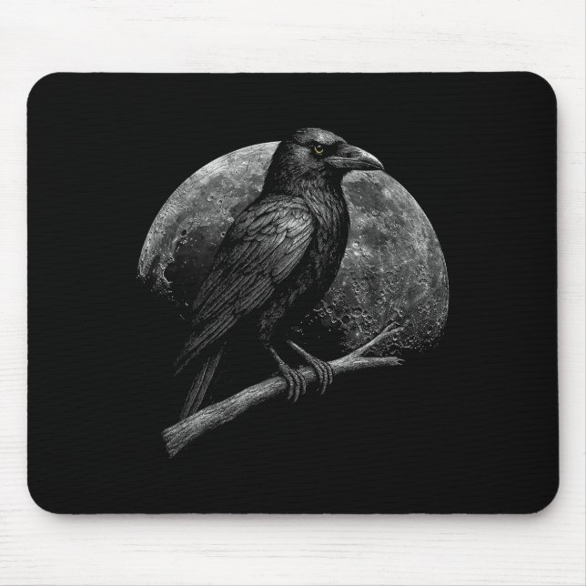 Mousepad Mystic Raven Moon Dark Folklore Witchcraft Viking  (Frente)