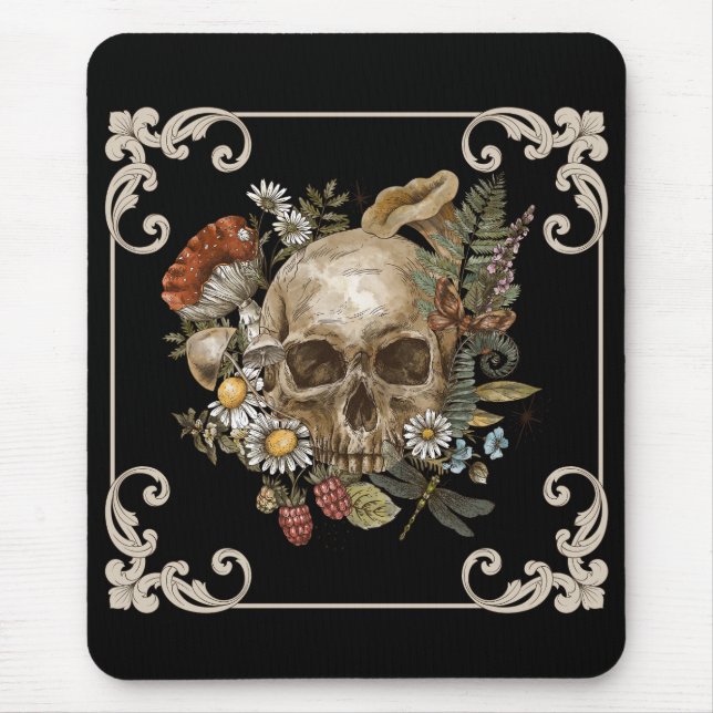 Mousepad Mystic Skull Vintage Black (Frente)