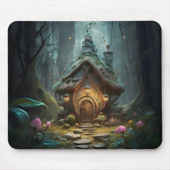 Mousepad "Mystical Gnome Cottage: Whimsical Mushroom Haven (Frente)