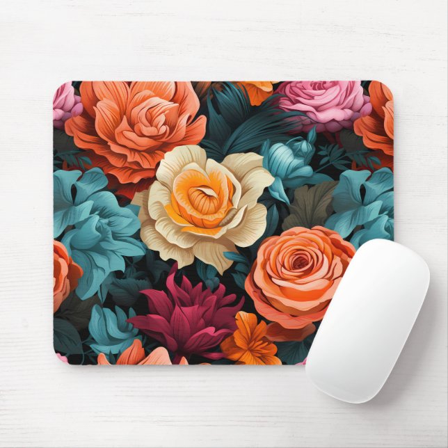 Mousepad Nº 8 Padrão Floral (Com mouse)