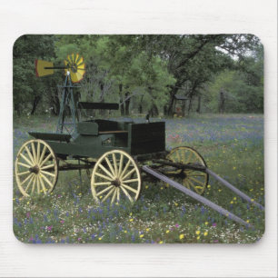 Mousepad N.A., EUA, Texas, Devine, Velha carroça e