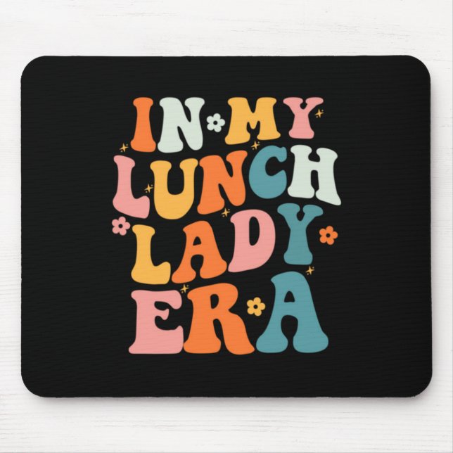 Mousepad Na Era da Senhora do Almoço Retro Feliz Primeiro D (Frente)