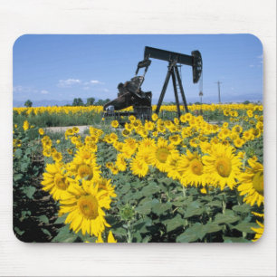 Mousepad Na, EUA, Colorado, Girassóis, Torre de Perfuração
