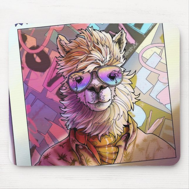 Mousepad Na moda Alpaca (Frente)