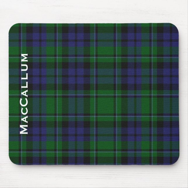 Mousepad Na moda Azul e Xadrez verde MacCallum Tartan (Frente)