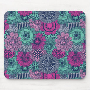 Mousepad Na moda brilhante padrão de flores lindas