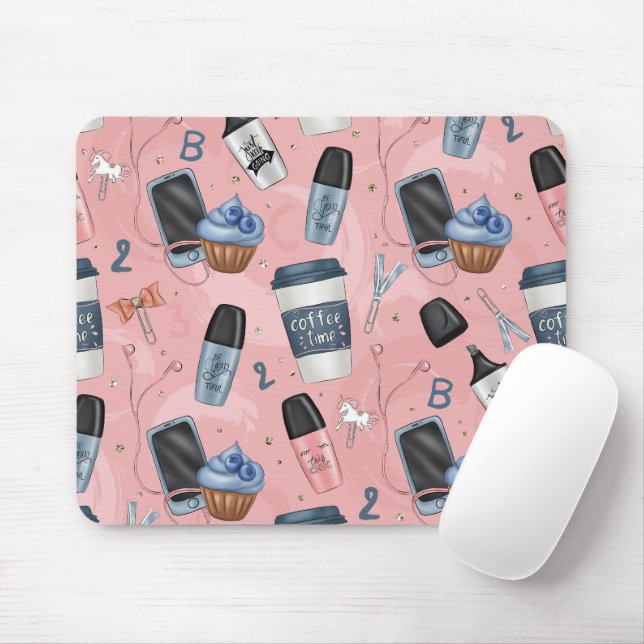 Mousepad na moda de Volta à Escola para Meninas (Com mouse)