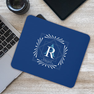 Mousepad Na moda Frame Marinho Monograma