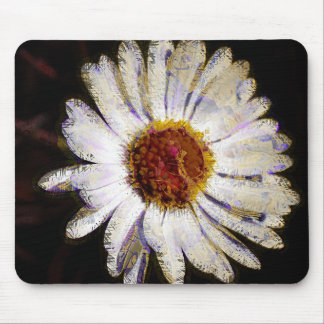 Mousepad Na moda Funky Abstrato Daisy White Flower Art