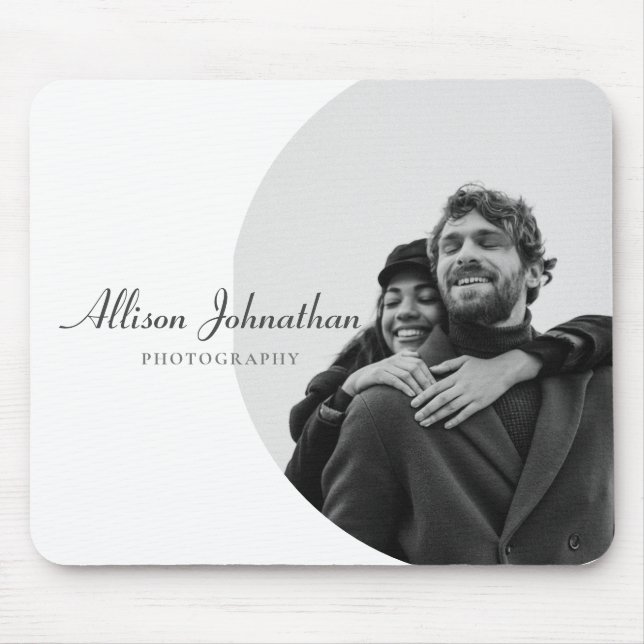 Mousepad Na moda Modern Custom Photo Black White (Frente)