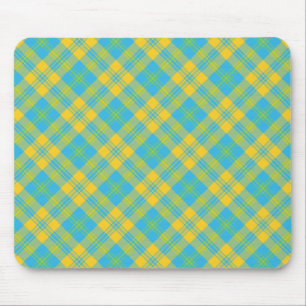 Mousepad Na moda Mousepad: Azul, Amarelo, Xadrez Verde