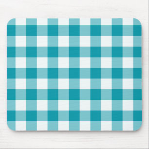 Mousepad Na moda Mousepad, Teal Check Gingham