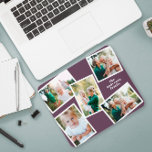 Mousepad Na moda multifamília de fotos roxa<br><div class="desc">Na moda moderno,  multifoto-família decor. A cor roxa elegante pode ser alterada.</div>