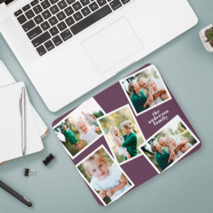 Mousepad Na moda multifamília de fotos roxa