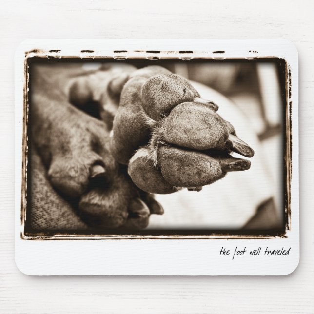 Mousepad Nação de Weimaraner: "O pé bem viajado " (Frente)