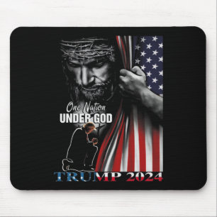 Mousepad Nação Sob Deus Trump 2024 Bandeira de Deus America