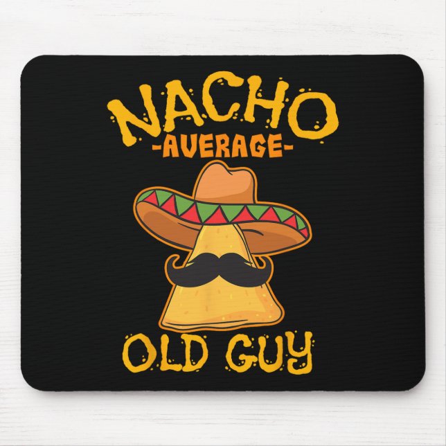 Mousepad Nacho Média da Velha Cara Mexicana Avô Cinco De (Frente)