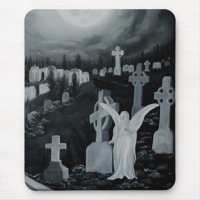 Mousepad Nachts auf dem Friedhof - Engel (Frente)