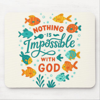 Mousepad Nada é impossível com Deus fé cristã