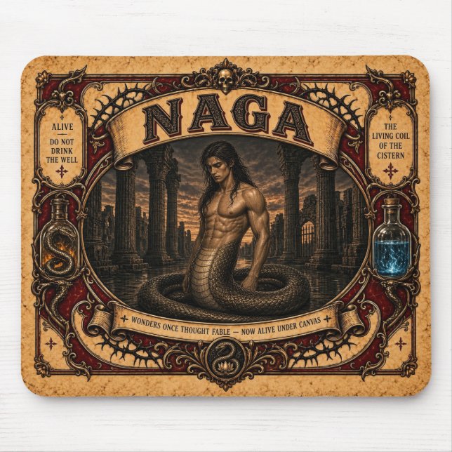 Mousepad Naga, Monstro do Circo Vintage (Frente)