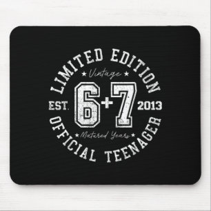 Mousepad nager Aniversário de 13 anos 67 Meninos Meninas de