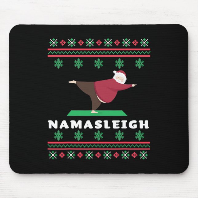 Mousepad Namasleigh Santa Doing Yoga  (Frente)
