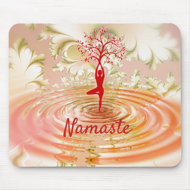 Mousepad Namaste Cotação Yoga Árvore da Vida Zen (Frente)