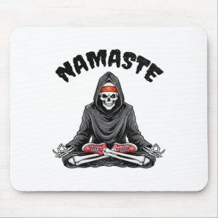 Mousepad Namaste de Yoga Divertido Halloween Esqueleto Ceif
