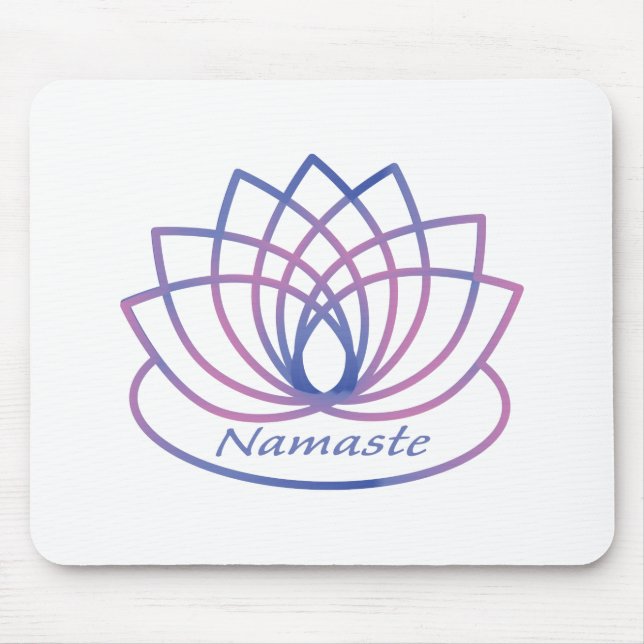 Mousepad Namaste Purple e Flor de Lotus Rosa (Frente)