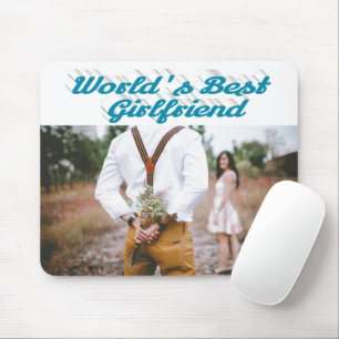 Mousepad Namorada com foto de script azul-céu