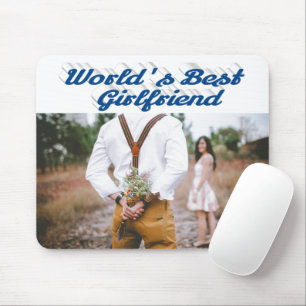 Mousepad Namorada com foto de script azul-marinho