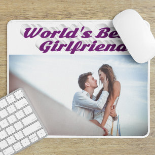 Mousepad Namorada com fotografia tipográfica roxa