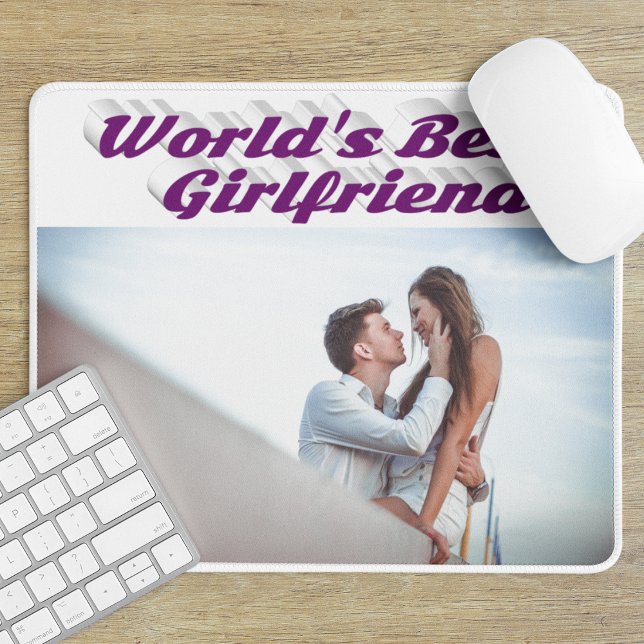 Mousepad Namorada com fotografia tipográfica roxa (Criador carregado)