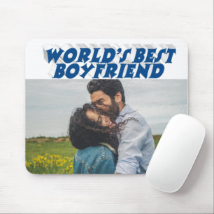 Mousepad Namorado Foto com texto azul marinho