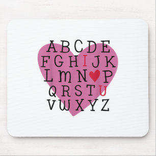 Mousepad Namorados De Professores Eu Amo-Te Alfabeto Eu Amo