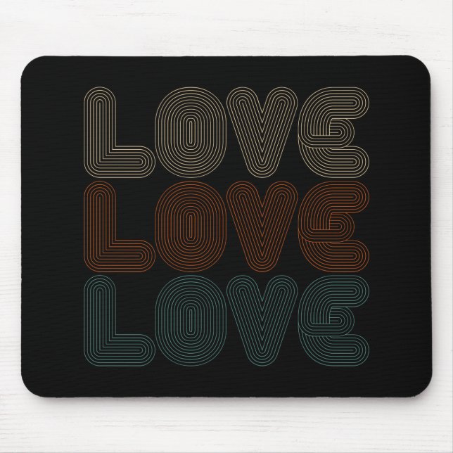 Mousepad Namorados de Typografo Simples Retro Love | Mousep (Frente)