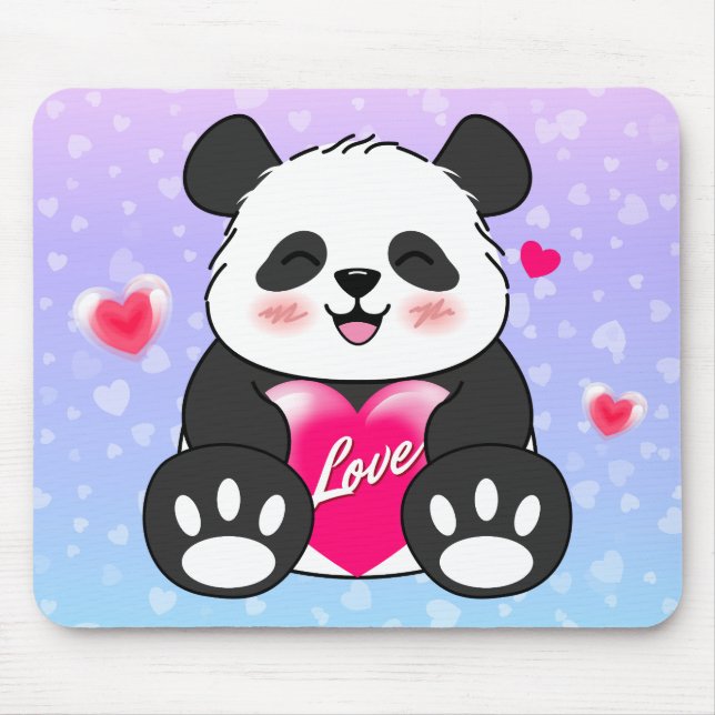 Mousepad Namorados Panda no Amor (Frente)