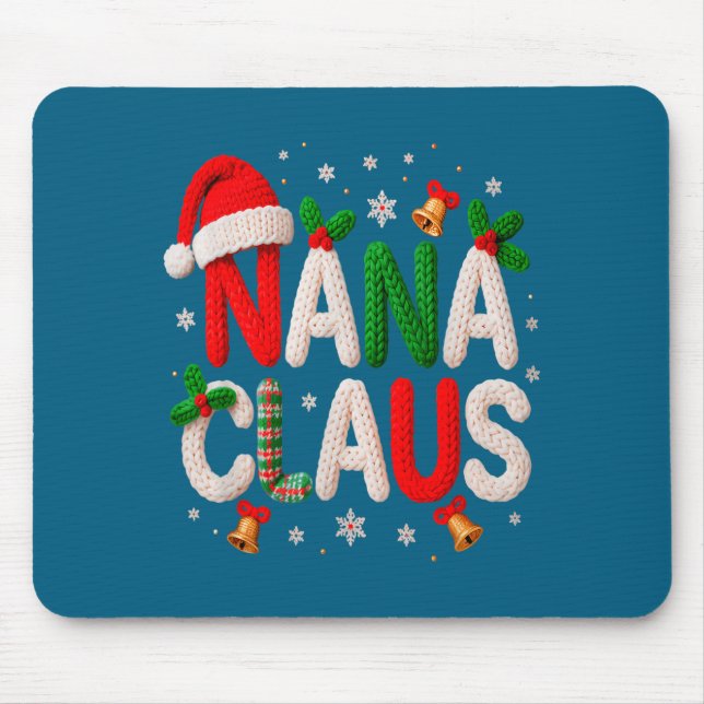 Mousepad Nana Claus Santa Claus Crochet &amp; Knitting Love (Frente)