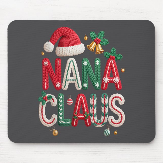 Mousepad Nana Claus Santa Claus Grandma Family Matching Chr (Frente)