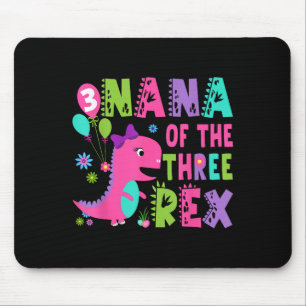 Mousepad Nana Do aniversário de 3 anos Rex Dinossaur T-rex