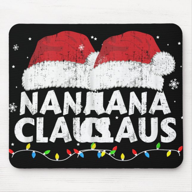 Mousepad Nana Grandma Claus Christmas Lights Matching Famil (Frente)