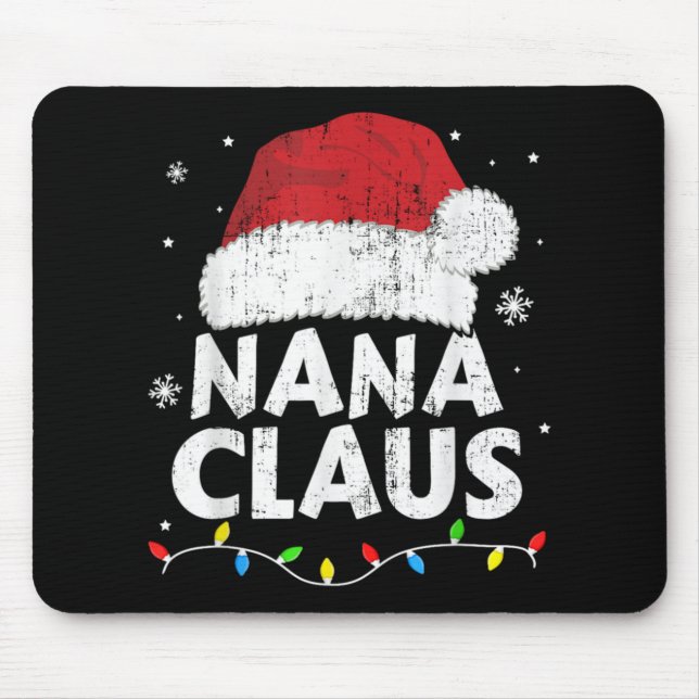 Mousepad Nana Grandma Claus Christmas Lights Matching Famil (Frente)