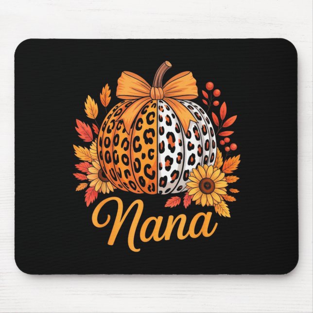 Mousepad Nana Thanksgiving Leopard Pumpkin Sunflower Coquet (Frente)